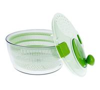 Sunhotty 4L Salad Spinner Manual Salad Washer with Drain and Handle Salad Dryer with Vegetable Washing Basket Multi-Function Lettuce Spinner Fruit Washer for Vegetable Pasta Fries Kitchen(green)