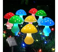 Sunhotty 8Pcs LED Solar Mushroom Lights Kit Outdoor Solar Garden Lamp with 8 Lighting Modes IP65 Waterproof Solar Powered Decorative Lamp Cute Mushroom Landscape Light for Courtyard Garden Lawn Patio