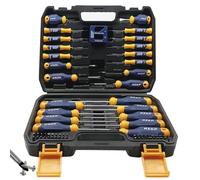 SUNHZMCKP Magnetic Screwdriver Set 66-Piece, S2- Alloy Tool Steel， Includes Slotted/Phillips/Torx Mini Precision Screwdriver, Replaceable Screwdriver Bits with Sturdy Tool Box