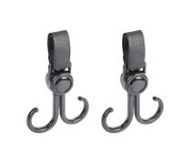 Sunicon 2Pcs Double Stroller Swivel Hooks, Multifunctional Adjustable Universal Double Hook No Punch Bike Hook for Hanging Bags