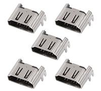 Sunicon 5Pcs HDMI Port Interface Connector Socket for 4 1000/1100/1200 Silver Aluminum Alloy