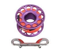 Sunicon 98.43 ft Diving Reel, Aircraft Aluminum, Double Hook, Anti Twist Nylon line, Large Center Opening and Wreck Hook (Purple)