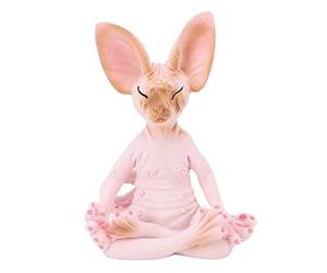 Sunicon Cat Meditate Statue,Sphynx Cat Meditate Statue Vivid Details Cat Meditate Collectible Figurine for Homes Office Yoga Room Ornaments Gifts (Pink)