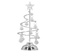 Sunicon Christmas Tree Night Light, LED Christmas Tree Lamp Small Crystal Decorative Iron Tree Night Light Ornament for Bedroom Living Room Xmas Holiday Decor (Silver White Light)
