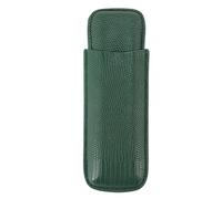 Sunicon Cigar Case, Fashion Elegant Portable Sturdy Crocodilian Skin Texture Faux Leather 2 Fingers Cigar Holder for Birthday, Anniversary, Or Father's Day Gift