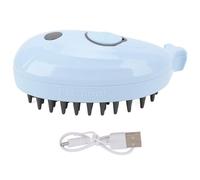 Sunicon Dog Cat Steam Brush for Shedding, 3 in 1 Pet Steam Brush USB Rechargeable Silicone Massage Grooming Brushes with Ergonomic Grip for Massage,Clean and Removing Loose Hair (Blue)