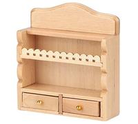 Sunicon Dollhouse Wall Shelf,1:12 Scale Miniature Doll House Kitchen Wall mounted Storage Rack Mini Wooden Furniture Pretend Play Toy for 3 4 5 Years Old Girls Boys