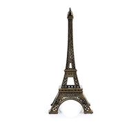 Sunicon Eiffel Tower Statue Decor, Vintage Zinc Alloy Mini Bronze Tone Paris Eiffel Tower Figurine Statue (25cm)
