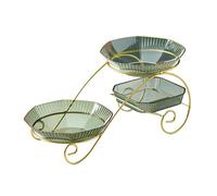 Sunicon Fruit Rack, Three Tier Fruit Tray, Kitchen Fruit and Snack Storage Rack, Living Room Table Fruit Plate, Household Dried Fruit Plate (Transparent Green)