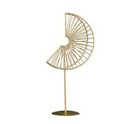 Sunicon Gold Leaf Statues, Metal Iron Ginkgo Sculpture Gold Gingko Leaf Decor Crafts Statue Modern Home Decor Metal Leaf Sculpture for Table Decor (semicircle tall style)