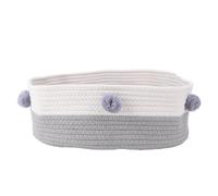 Sunicon Hand Woven Cat Bed Basket,Cat Sleeping Bed Cotton Linen House Cat Scratch Pad for Home Indoor (Gray)