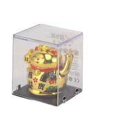 Sunicon Lucky Cat Ornament,Cute Lucky Fortune Cat Figurine Waving Arm Solar Panel Sensing Lucky Fortune Cat Figurine for Home Office Display Decor (Gold)