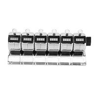 Sunicon Mechanical Counter,4 & # 8209;Digit Conjoined 6 Units Stainless Steel Tally Metal Manual Clicker for Coaching,Knitting,People,Lap,Fishing,