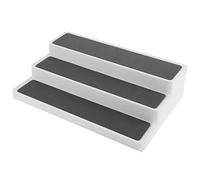 Sunicon Plastic 3 Tier Expandable Spice Rack, Expandable Step Shelf Kitchen Organizer Stability with Non Skid Shelf, for Easy Visibility, Organizer for Kitchen Cabinet, Pantry