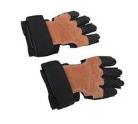Sunicon Unisex sports gloves, adjustable wrist support, non slip cowhide leather, thick padding, suitable for weightlifting and running. (XL)