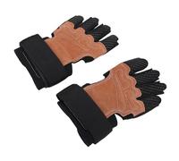 Sunicon Unisex sports gloves, adjustable wrist support, non slip cowhide leather, thick padding, suitable for weightlifting and running. (L)