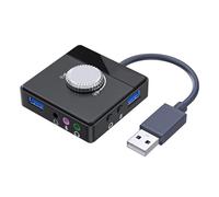 Sunicon USB Sound Card, Plug and Play External USB Sound Adapter Audio Adapter with 3.5mm USB Interface Volume Control for PC Laptop