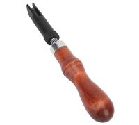 Sunicon V Type Push Groover, Leather Grooving Craft Gouge Tool Leather Craft hand Tool Leather Edge Beveler Tool with Adjustable Wood Handle