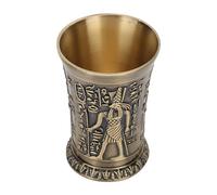 Sunicon Whiskey Shot, Metal Vintage Egyptian Shot Glass, Creative Pattern Personalized Sip Glass (Bronze)