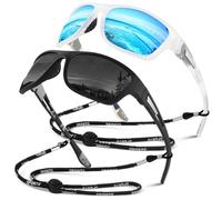 Sunier Polarised Sunglasses for Men Women, Wrap Around Unbreakable Sports Fishing Driving UV400 Protection Sun Glasses