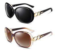 Sunier Polarised Sunglasses Womens Trendy Oversized Ladies Shades UV400 Protection Retro CAT3 Sun Glasses