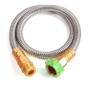 Sunifier Metal Short Garden Hose 3 ft, Stainless Steel Hose Leader 3 ft, Small Water Hose Extension, Lightweight Hose Extender for Outdoor (3FT)