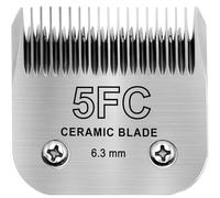 SUNISSA 5FC Ceramic Detachable Clipper Blade, 1/4" (6.3mm) Finish Cut Replacement Blade, Stay Cool Technology, Compatible with Andis, Wahl, Oster A5 Style Professional Clippers