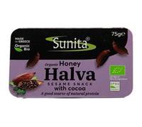 Sunita Organic Honey Halva Sesame Snack with Cocoa - Natural Protein Source - Vegetarian - 75g