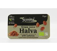 Sunita Organic Grape Juice Halva Sesame Snack with Sultanas - Protein Source - Vegan - 75g