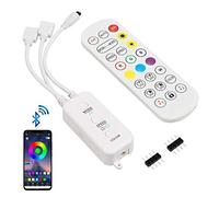 Sunity Led Strip Lights Controller, Bluetooth LED Strip Controller with APP/Music Sync/IR Remote, Compatible with 5v-24v/1m-20m 4-Pin 10mm RGB Led Strip Lights
