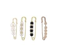 Sunjiaqi 4pcs Sweater Shawl Clips Scarf Collar Pin Pearl Brooch Safety Pins Women's Waist Pants Extender for Girls Clothing Dress Decoration Accessories
