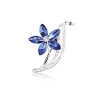 sunjiaqi Forget Me Not Flower Brooch Vintage Female Women Rhinestone Crystal Brooch Pins Wedding Banquet Party Breastpins Badge Lapel Pin Shining Jewelry Gift for Girls Ladies Blue
