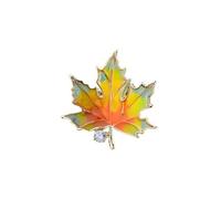 Sunjiaqi Maple Leaf Brooch - Autumn Fall Leaves Crystal Rhinestone Plant Leaf Lapel Pin Badges Accessories Jewelry Gifts for Women Girls