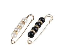 sunjiaqi Pearl Brooch Pins 2PCS Safety Pins Women's Brooch Sweater Shawl Clip Pearl Brooch Waist Pants Extender Safety Pins for Women Girls Clothing Dresses Decoration Accessories