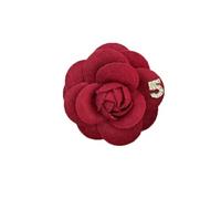 Sunjiaqi Red Camellia Brooch Pin Floral Accessory