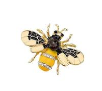 sunjiaqiFashion Enamel Crystal Rhinestones Bee Themed Brooch Pin Jewelry Lapel Pins Cute Honeybee Animal Insect Brooches Pin for Clothes Collar Dress Scarf Bag Decoration for Women Girls
