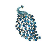 sunjiaqiRhinestone Peacock Brooch Pin for Women Girls Fashion Exquisite Exaggerated Big Crystal Bird Animal Brooches Lapel Pins Elegant Dress Accessories Wedding Christmas Birthday Jewelry Gift