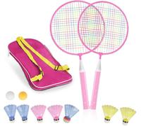 Sunjiyan Badminton Rackets for Children, 12 in 1 Shuttlecocks Racquet Sports Set with/Lightweight Carrying Bag for Kids Professionals Beginner Players Indoor Outdoor Sport Game