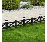 Sunjoy Cromwell Black Iron Solar Lattice Fence Panels (5-Pack)