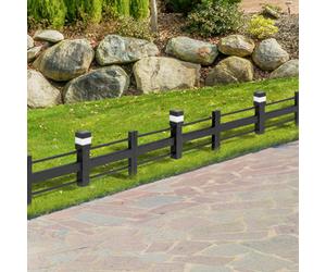 Sunjoy Cromwell Black Iron Solar Fence Panels (5-Pack)
