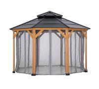 Sunjoy Gray polyester mosquito netting Gazebo 8-Panel Screen Walls for Outdoor Patio For 3.95 x 3.95m Octagon Hardtop Gazebo