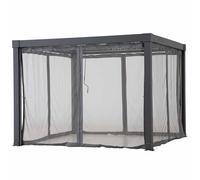 SUNJOY Mosquito Net for 3x3m Louvered Pergola, Weather Resistant Polyester Netting with Zipper, Hooks & Storage Straps, Compatible with Matterhorn A1060166K2 A1060166K0 (Not Include Pergola)
