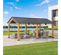 Sunjoy Outdoor Cedar Wood Gazebo Diran - 603Cm X 336Cm, Anthracite