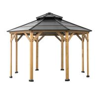 Sunjoy Cedar Wood Gazebo Eggi - 395Cm X 395Cm, Anthracite