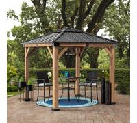 Sunjoy Outdoor Cedar Wood Gazebo Rapi - 273Cm X 273Cm, Anthracite