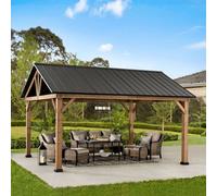 Sunjoy Outdoor Cedar Wood Gazebo Rebra - 465Cm X 404Cm, Anthracite