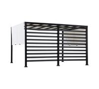 Sunjoy Outdoor Pergola Oeta - 372Cm X 304Cm Steel With Adjust Shade And Slat Screen