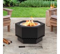 Sunjoy Smokeless Wood-Burning Fire Pit With Fire Poker - Garden And Backyard Outdoor Fire Pit