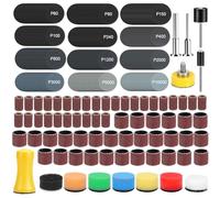 SUNJOYCO 313 PCS 1 Inch Sanding Discs and Drums, 60-10000 Grit Sandpaper Hook and Loop Discs, 80 Grit Sanding Drums for Rotary Tool, Corded Drill, Cordless Drill