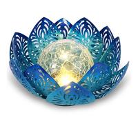 SUNJULY Solar Lights Outdoor Garden, Solar Lotus Garden Ornament, Gardens Decor, IP65 Waterproof Decorative Lotus Ornaments for Lawn Terrace Porch Flower Bed Channel